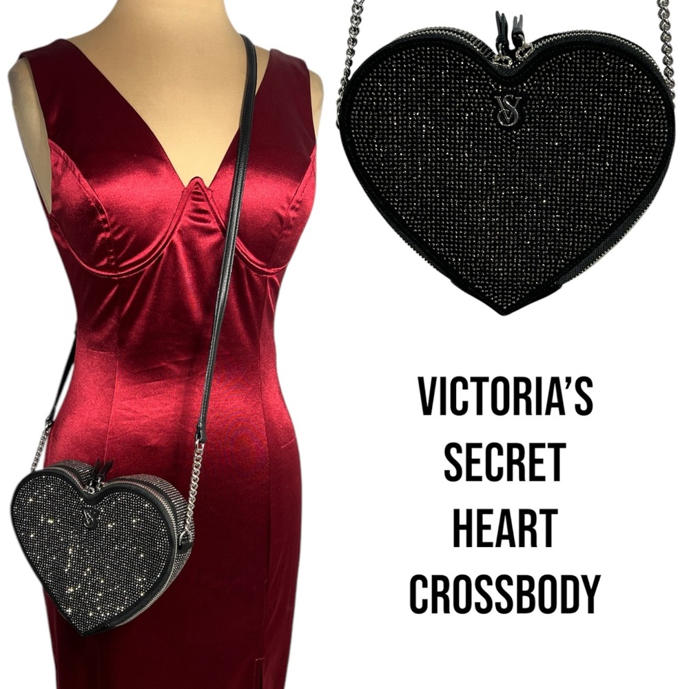 VICTORIA'S SECRET
Heart Crossbody Bag with shimmering black gunmetal rhinestones - Picture 1 of 13